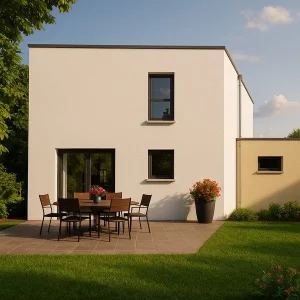 construire maison toit plat à village neuf